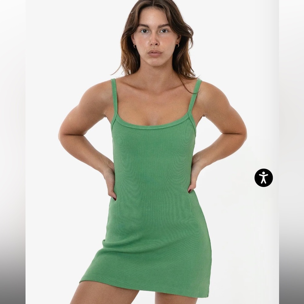 Los Angeles apparel: HEAVY RIB SPAGHETTI MINI DRESS